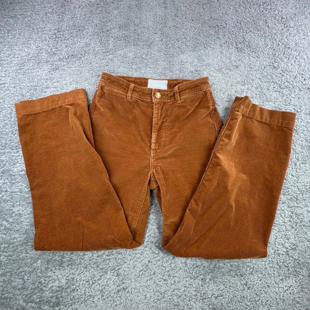 Everlane Baby Cord Relaxed Straight Leg Pants Burnt Orange Corduroy High Rise 28